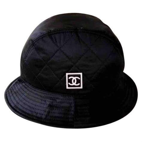 black leather chanel hat|Chanel headwear.